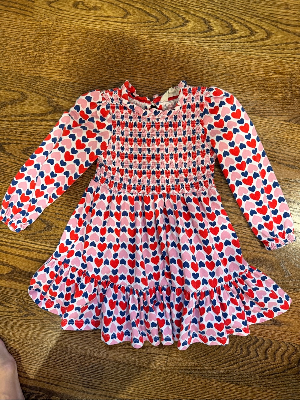 Mini Boden jersey hearts dress